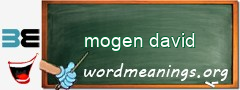 WordMeaning blackboard for mogen david